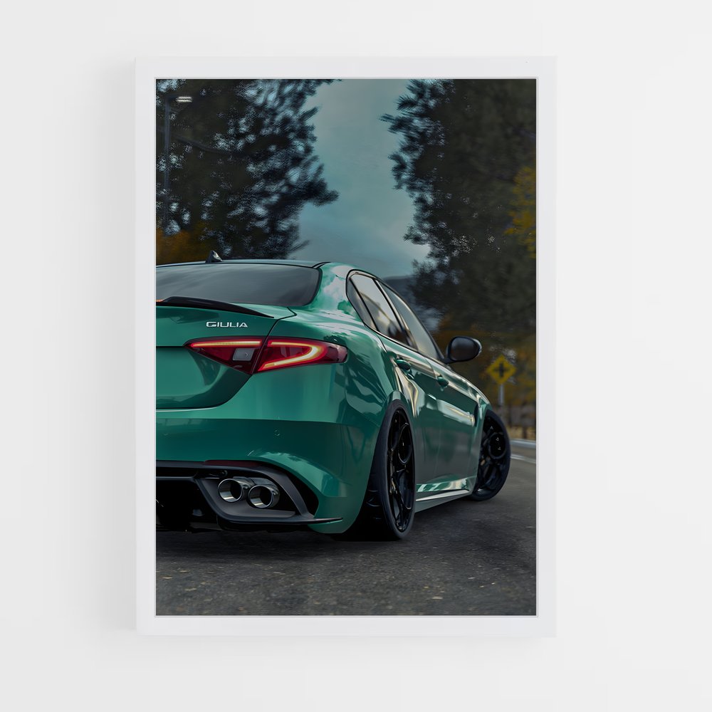 Poster Giulia en Vert – affiche Alfa Romeo (vue 3)